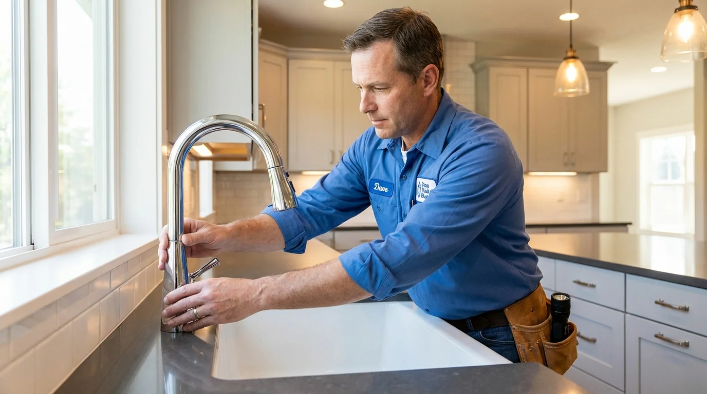 Kitchen faucet installation by Johns Plumbing LLC in Leawood